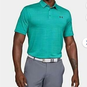 Under Armour Golf Teal Polo Shirt, Size 2XL Heat Gear Breathable Fabric